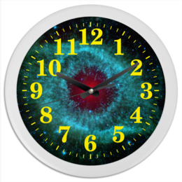 Заказать часы для офиса в Москве. Часы круглые из пластика Вселенная от The Spaceway  - готовые дизайны и нанесение принтов.