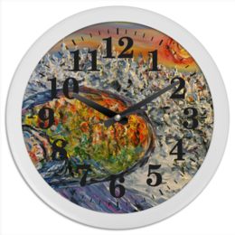 Заказать часы для офиса в Москве. Часы круглые из пластика Дорога от rikart - готовые дизайны и нанесение принтов.