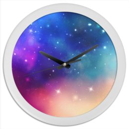Заказать часы для офиса в Москве. Часы круглые из пластика Часы космос от art5  - готовые дизайны и нанесение принтов.