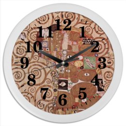 Заказать часы для офиса в Москве. Часы круглые из пластика Свершение (Густав Климт) от trend - готовые дизайны и нанесение принтов.