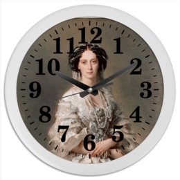 Заказать часы для офиса в Москве. Часы круглые из пластика Портрет императрицы Марии Александровны от trend - готовые дизайны и нанесение принтов.