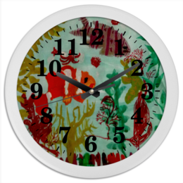 Заказать часы для офиса в Москве. Часы круглые из пластика Рыбки от mrs-snit@yandex.ru - готовые дизайны и нанесение принтов.