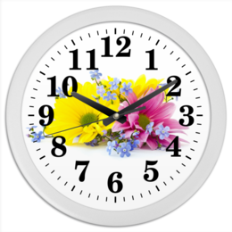 Заказать часы для офиса в Москве. Часы круглые из пластика букетик от Arrow92 - готовые дизайны и нанесение принтов.