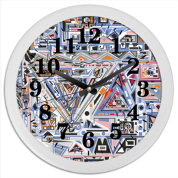 Заказать часы для офиса в Москве. Часы круглые из пластика Ташизм от Vadim Koval - готовые дизайны и нанесение принтов.