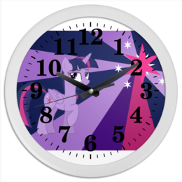 Заказать часы для офиса в Москве. Часы круглые из пластика Twilight Sparkle Color Line от shadow_dash - готовые дизайны и нанесение принтов.