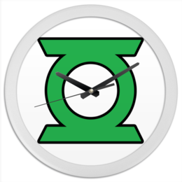 Заказать часы для офиса в Москве. Часы круглые из пластика Green Lantern/Зеленый Фонарь  от crash - готовые дизайны и нанесение принтов.