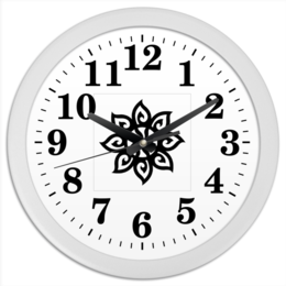 Заказать часы для офиса в Москве. Часы круглые из пластика Цветок от Виктор Гришин - готовые дизайны и нанесение принтов.