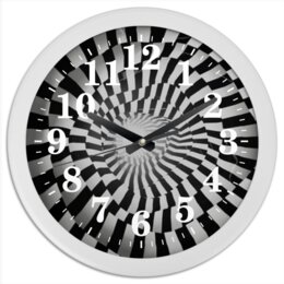 Заказать часы для офиса в Москве. Часы круглые из пластика Абстрактный черно-белый узор от Дана Столыпина - готовые дизайны и нанесение принтов.