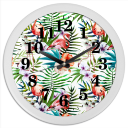 Заказать часы для офиса в Москве. Часы круглые из пластика Фламинго от zen4@bk.ru - готовые дизайны и нанесение принтов.
