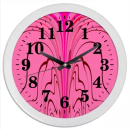Заказать часы для офиса в Москве. Часы круглые из пластика Розовые волны от Alexey Evsyunin - готовые дизайны и нанесение принтов.