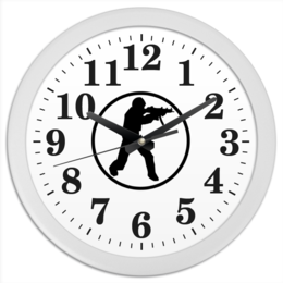 Заказать часы для офиса в Москве. Часы круглые из пластика Counter-Strike от Nalivaev - готовые дизайны и нанесение принтов.