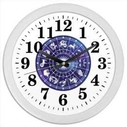 Заказать часы для офиса в Москве. Часы круглые из пластика Европейский зодиак от Виктор Гришин - готовые дизайны и нанесение принтов.