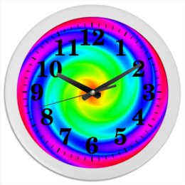 Заказать часы для офиса в Москве. Часы круглые из пластика Абстракция "спираль" от Лана  - готовые дизайны и нанесение принтов.