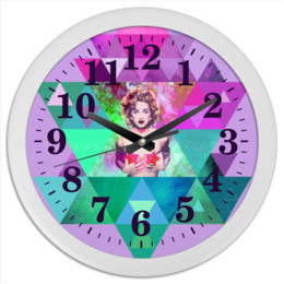 Заказать часы для офиса в Москве. Часы круглые из пластика "HIPSTA SWAG" collection: Madonna от Octopuslabel - готовые дизайны и нанесение принтов.