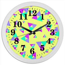 Заказать часы для офиса в Москве. Часы круглые из пластика Треугольник 1 от valezar - готовые дизайны и нанесение принтов.