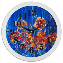 Заказать часы для офиса в Москве. Часы круглые из пластика Счастье от rikart - готовые дизайны и нанесение принтов.