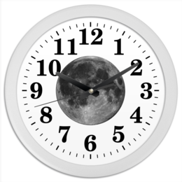 Заказать часы для офиса в Москве. Часы круглые из пластика Чёрная луна от Виктор Гришин - готовые дизайны и нанесение принтов.