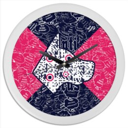 Заказать часы для офиса в Москве. Часы круглые из пластика Собака на фоне АПВ 4.2.4.3 от Валерий Психовирусофф - готовые дизайны и нанесение принтов.
