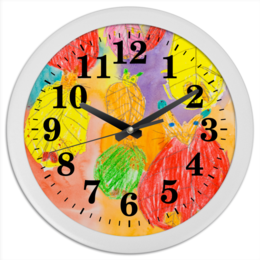 Часы для офиса с принтами "Разноцветный рисунок" в Москве, цены: купить часы для офиса с печатью в интернет-магазине с доставкой