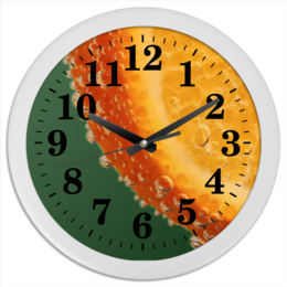 Заказать часы для офиса в Москве. Часы круглые из пластика апельсинка от annet0897 - готовые дизайны и нанесение принтов.