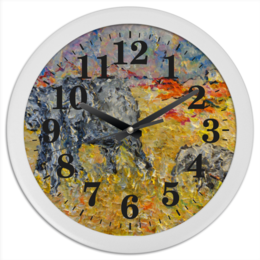 Заказать часы для офиса в Москве. Часы круглые из пластика Слоны от rikart - готовые дизайны и нанесение принтов.