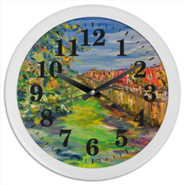 Заказать часы для офиса в Москве. Часы круглые из пластика Питер от rikart - готовые дизайны и нанесение принтов.