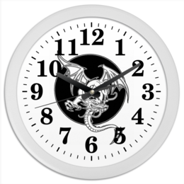 Заказать часы для офиса в Москве. Часы круглые из пластика Дракон от Виктор Гришин - готовые дизайны и нанесение принтов.