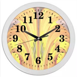 Заказать часы для офиса в Москве. Часы круглые из пластика Лимонные вихри от Alexey Evsyunin - готовые дизайны и нанесение принтов.