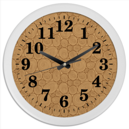 Заказать часы для офиса в Москве. Часы круглые из пластика Древесные от BeliySlon - готовые дизайны и нанесение принтов.