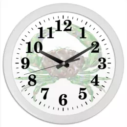 Заказать часы для офиса в Москве. Часы круглые из пластика Зеленый краб. от Alexey Evsyunin - готовые дизайны и нанесение принтов.