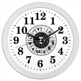 Заказать часы для офиса в Москве. Часы круглые из пластика Европейский зодиак 2 от Виктор Гришин - готовые дизайны и нанесение принтов.