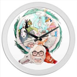Заказать часы для офиса в Москве. Часы круглые из пластика Мультфильмы Миядзаки от GeekFox  - готовые дизайны и нанесение принтов.