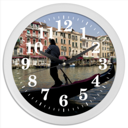 Заказать часы для офиса в Москве. Часы круглые из пластика Венеция от elemiha - готовые дизайны и нанесение принтов.