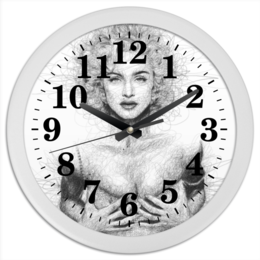 Заказать часы для офиса в Москве. Часы круглые из пластика Мадонна от CoolDesign - готовые дизайны и нанесение принтов.