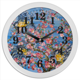 Заказать часы для офиса в Москве. Часы круглые из пластика Весна от rikart - готовые дизайны и нанесение принтов.