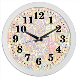 Заказать часы для офиса в Москве. Часы круглые из пластика plppgtysxxx132 от Vadim Koval - готовые дизайны и нанесение принтов.