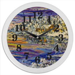 Заказать часы для офиса в Москве. Часы круглые из пластика Озеро от rikart - готовые дизайны и нанесение принтов.