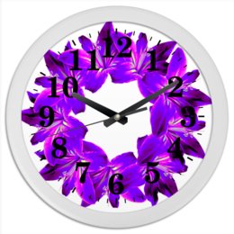 Заказать часы для офиса в Москве. Часы круглые из пластика Сочный фиолетовый от Ольга Богуславская - готовые дизайны и нанесение принтов.
