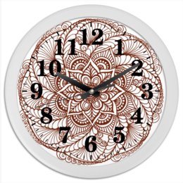 Заказать часы для офиса в Москве. Часы круглые из пластика Индийский цветок  от Achadidi.printio.ru  - готовые дизайны и нанесение принтов.
