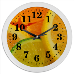 Заказать часы для офиса в Москве. Часы круглые из пластика апельсинки от annet0897 - готовые дизайны и нанесение принтов.