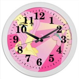 Заказать часы для офиса в Москве. Часы круглые из пластика Fluttershy Color Line от shadow_dash - готовые дизайны и нанесение принтов.