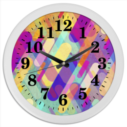 Заказать часы для офиса в Москве. Часы круглые из пластика Разноцветная абстракция от BeliySlon - готовые дизайны и нанесение принтов.