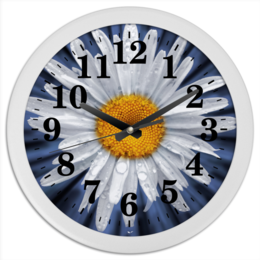 Заказать часы для офиса в Москве. Часы круглые из пластика Часы ромашка  от Юрий Иванов - готовые дизайны и нанесение принтов.