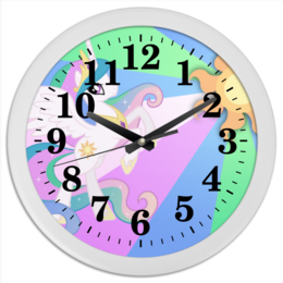 Заказать часы для офиса в Москве. Часы круглые из пластика Princess Celestia Color Line от shadow_dash - готовые дизайны и нанесение принтов.