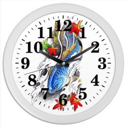 Заказать часы для офиса в Москве. Часы круглые из пластика Китайский карп 2 от Виктор Гришин - готовые дизайны и нанесение принтов.