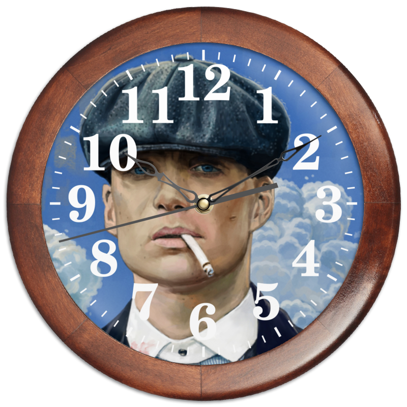 Printio Часы круглые из дерева Thomas 3d объемные наклейки томас шелби острые козырьки стикеры на телефон планшет ноутбук