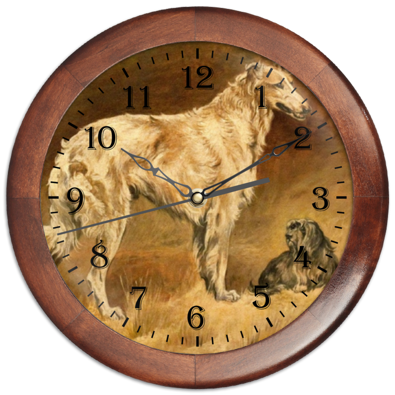 цена Printio Часы круглые из дерева Собаки