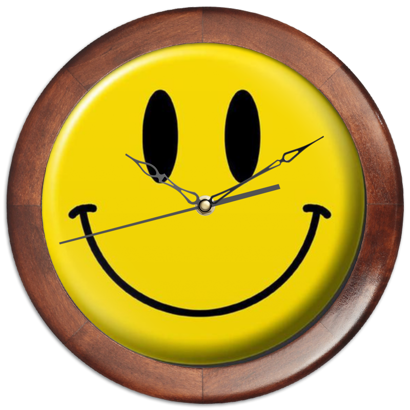 Printio Часы круглые из дерева Smile face