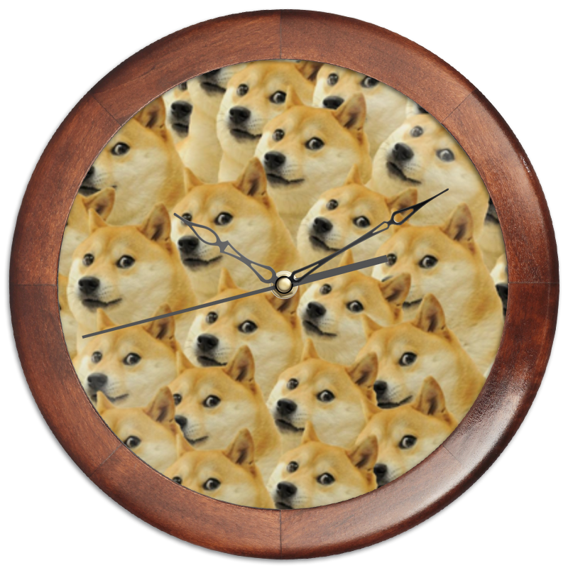 Printio Часы круглые из дерева Doge