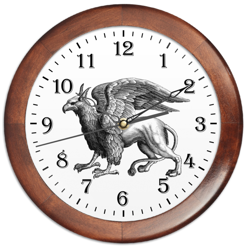 цена Printio Часы круглые из дерева Мистическое животное грифон